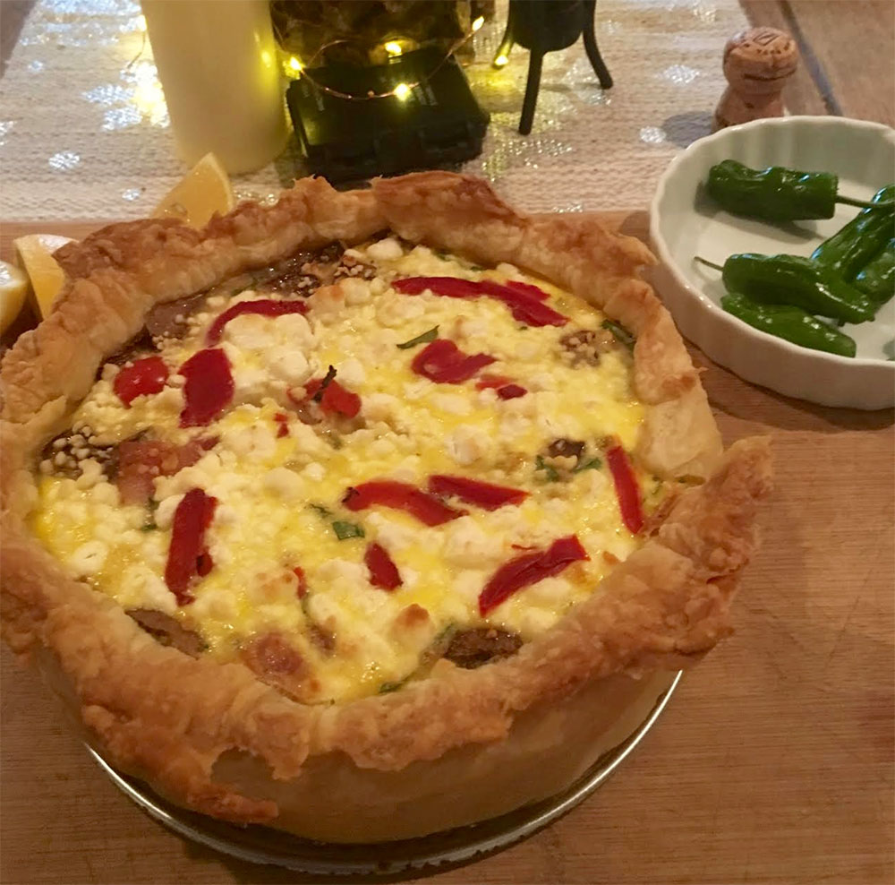 Bacon, Mushroom and Goat Cheese Cowboy Quiche